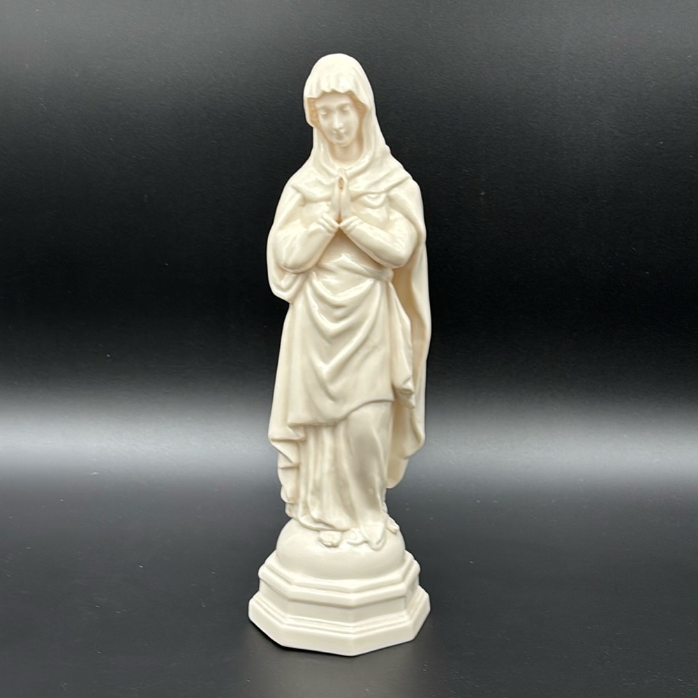 Vintage Belleek Porcelain Classic Blessed Virgin Mary Figurine